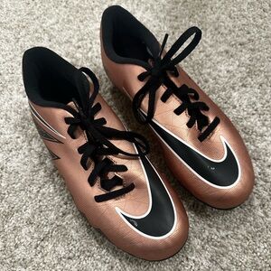 Nike Metallic Bronze and Black Soccer Cleats